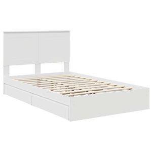 Κρεβάτι Αποθήκης Λευκό 135 x 190 cm Επεξεργασμένο Ξύλο - Pakobazaar
