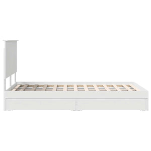 Κρεβάτι Αποθήκης Λευκό 135 x 190 cm Επεξεργασμένο Ξύλο - Pakobazaar