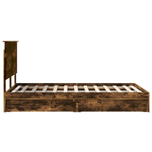 Κρεβάτι Αποθήκης Καπνιστό Δρύς 135 x 190 cm Επεξεργασμένο Ξύλο