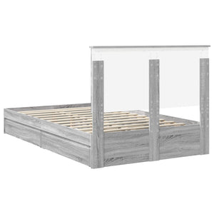 Κρεβάτι Αποθήκης Γκρίζο Σονομα 135 x 190 cm Επεξεργασμένο Ξύλο