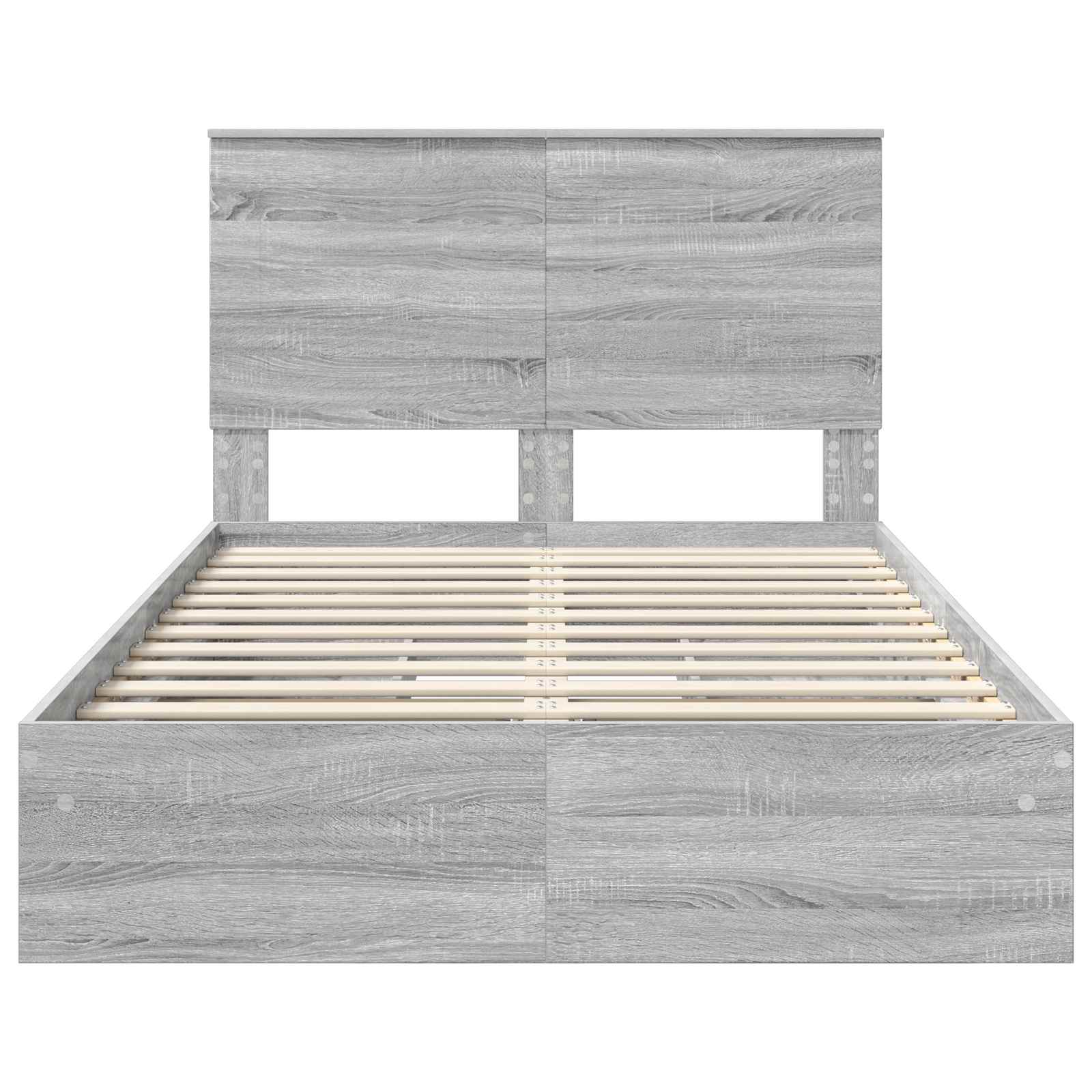Κρεβάτι Αποθήκης Γκρίζο Σονομα 135 x 190 cm Επεξεργασμένο Ξύλο