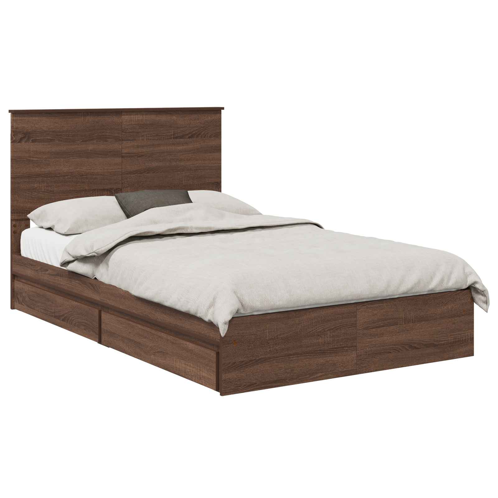Κρεβάτι Αποθήκης Καφέ δρυς 135 x 190 cm Επεξεργασμένο Ξύλο - Pakobazaar