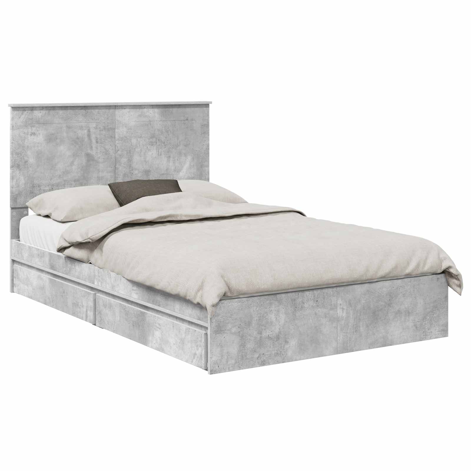 Κρεβάτι Αποθήκης Σκυρόδεμα Γκρι 120 x 190 cm Επεξεργασμένο Ξύλο