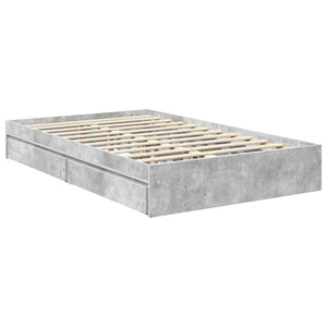 Κρεβάτι Αποθήκης Σκυρόδεμα Γκρι 120 x 190 cm Επεξεργασμένο Ξύλο