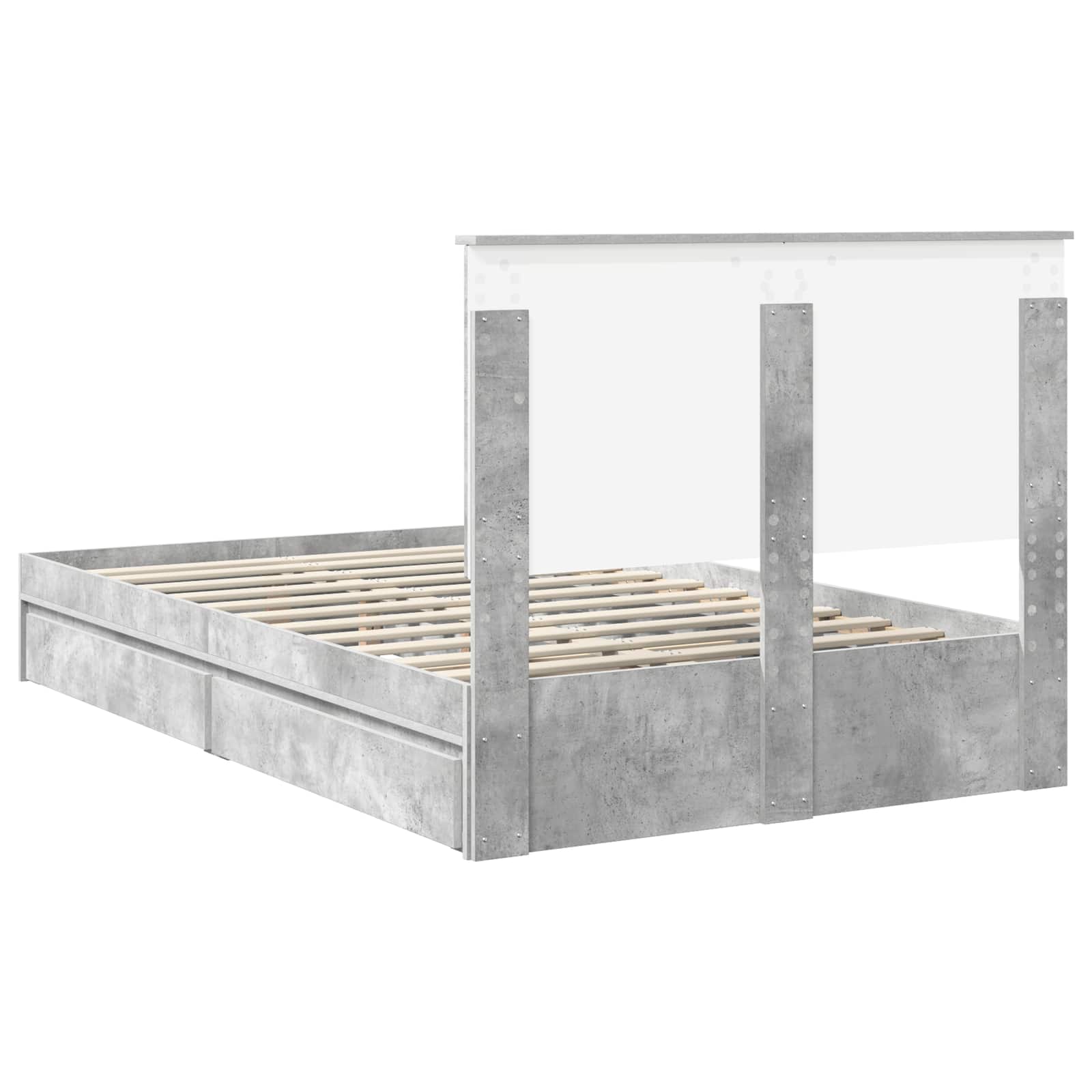 Κρεβάτι Αποθήκης Σκυρόδεμα Γκρι 120 x 190 cm Επεξεργασμένο Ξύλο