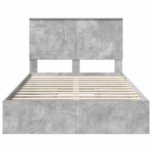 Κρεβάτι Αποθήκης Σκυρόδεμα Γκρι 120 x 190 cm Επεξεργασμένο Ξύλο