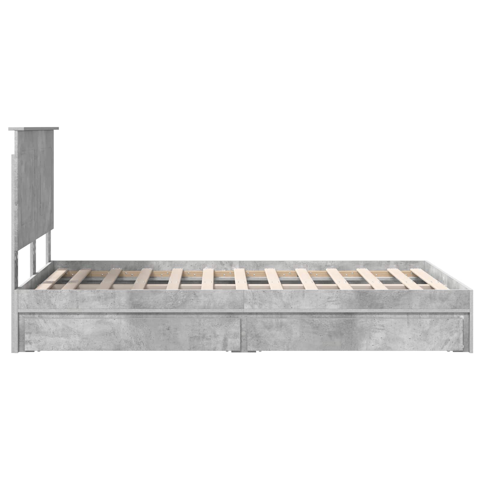Κρεβάτι Αποθήκης Σκυρόδεμα Γκρι 120 x 190 cm Επεξεργασμένο Ξύλο