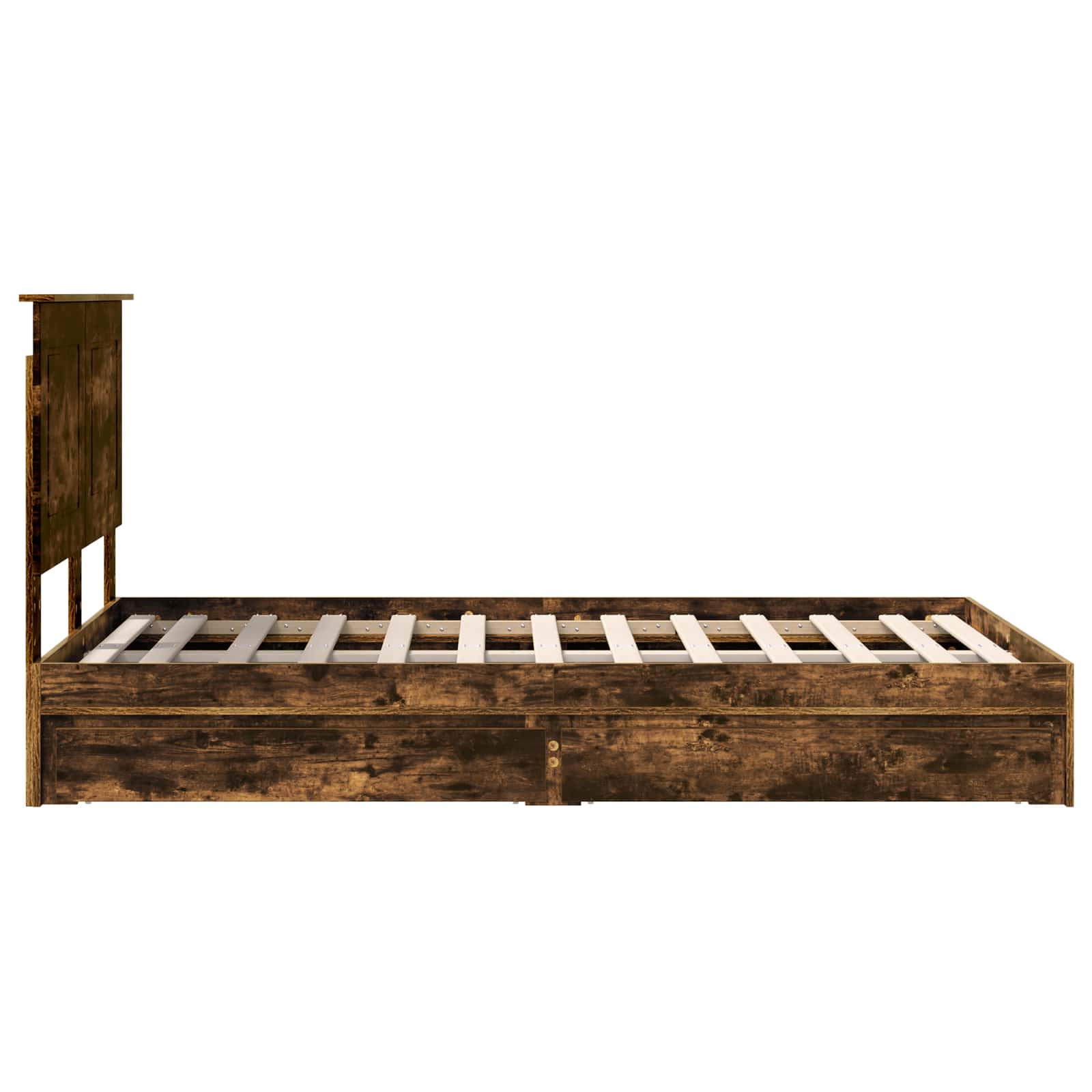 Κρεβάτι Αποθήκης Καπνιστό Δρύς 120 x 190 cm Επεξεργασμένο ξύλο