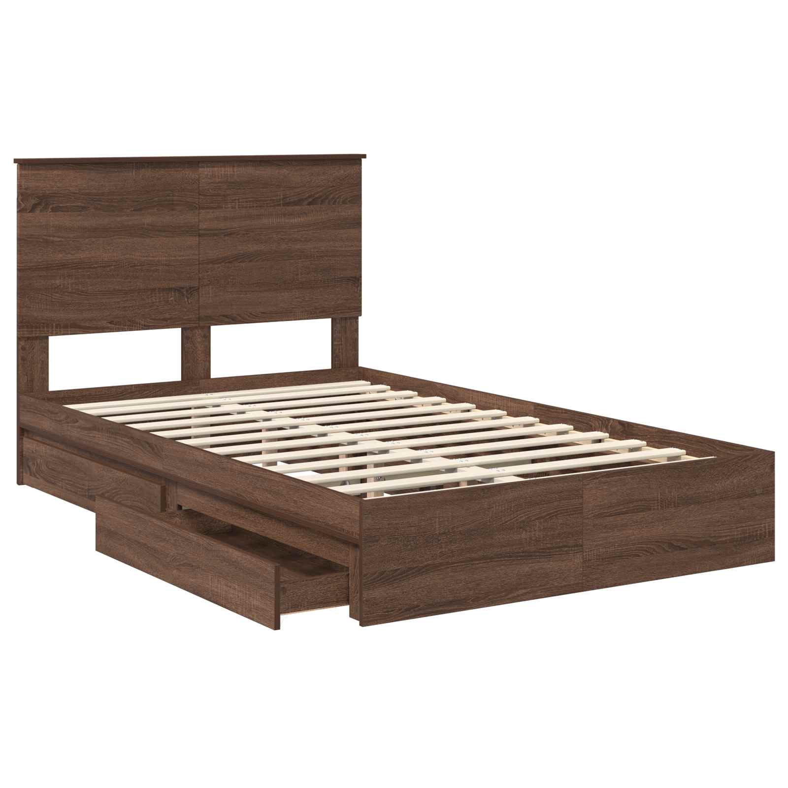 Κρεβάτι Αποθήκης Καφέ δρυς 120 x 200 cm Επεξεργασμένο ξύλο - Pakobazaar