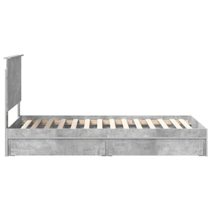 Κρεβάτι Αποθήκης Σκυρόδεμα Γκρι 90 x 190 cm Επεξεργασμένο Ξύλο
