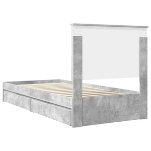Κρεβάτι Αποθήκης Σκυρόδεμα Γκρι 75 x 190 cm Επεξεργασμένο Ξύλο