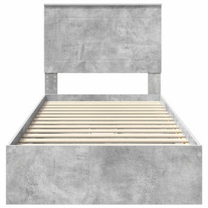 Κρεβάτι Αποθήκης Σκυρόδεμα Γκρι 75 x 190 cm Επεξεργασμένο Ξύλο