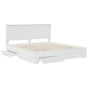 Σκελετός Κρεβατιού Λευκό 180 x 200 cm Επεξεργασμένο Ξύλο