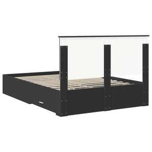 Σκελετός Κρεβατιού Μαύρο 160 x 200 cm Επεξεργασμένο Ξύλο - Pakobazaar