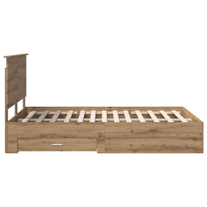 Σκελετός Κρεβατιού Artisan Oak 140 x 190 cm Επεξεργασμένο Ξύλο