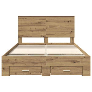 Σκελετός Κρεβατιού Artisan Oak 140 x 200 cm Επεξεργασμένο Ξύλο