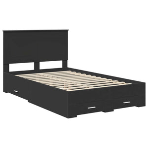 Σκελετός Κρεβατιού Μαύρο 135 x 190 cm Επεξεργασμένο Ξύλο
