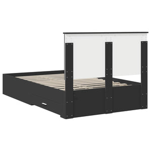 Σκελετός Κρεβατιού Μαύρο 135 x 190 cm Επεξεργασμένο Ξύλο