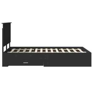 Σκελετός Κρεβατιού Μαύρο 135 x 190 cm Επεξεργασμένο Ξύλο