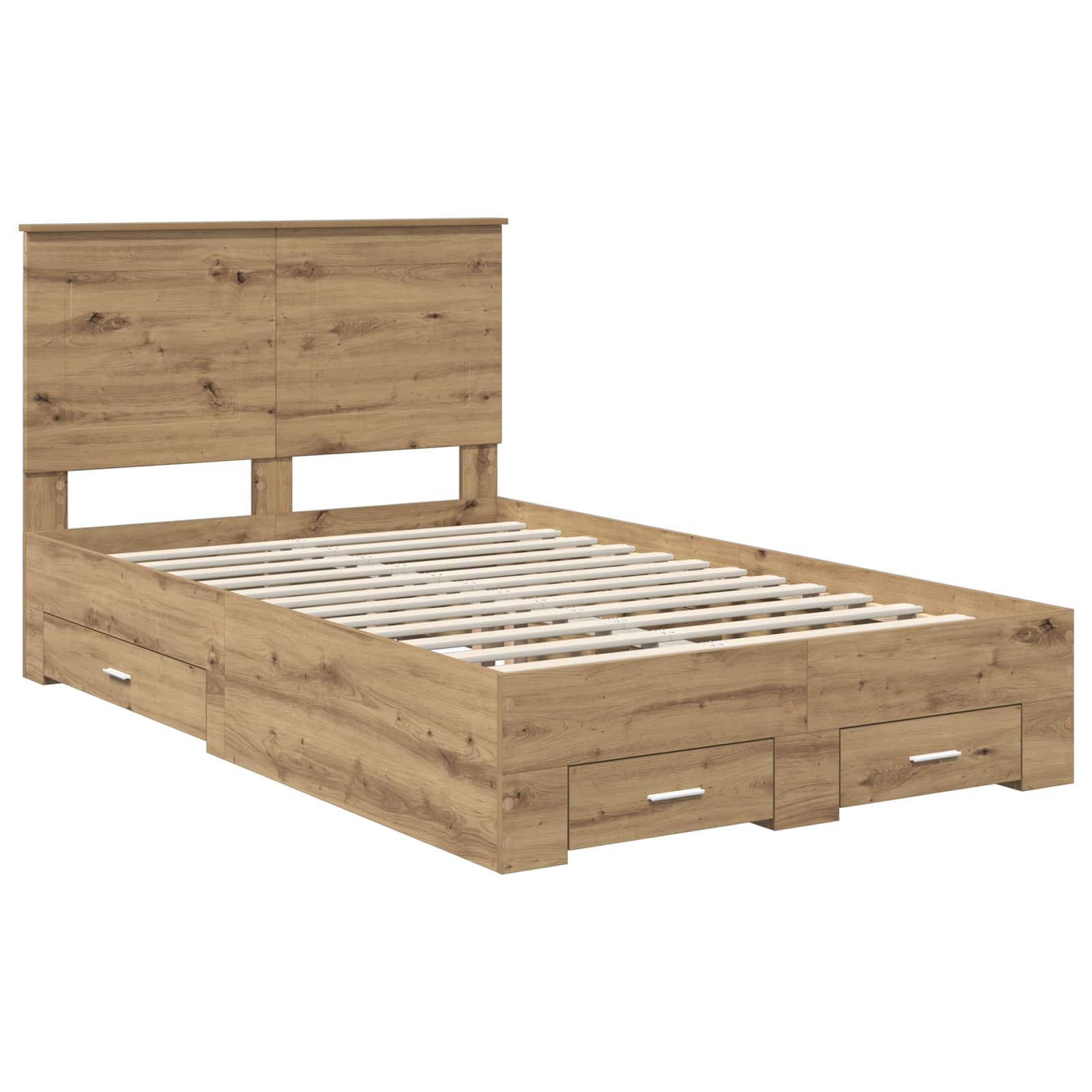 Σκελετός Κρεβατιού Artisan Oak 135 x 190 cm Επεξεργασμένο Ξύλο - Pakobazaar