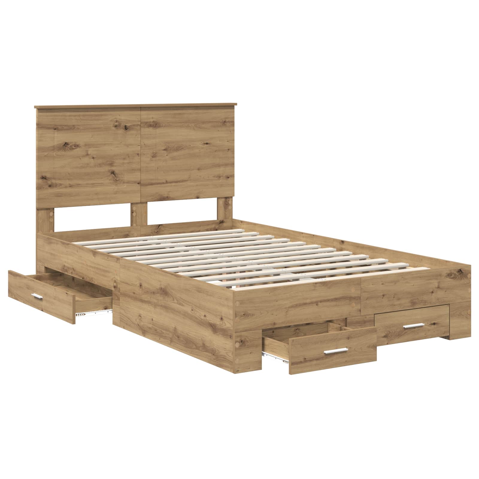 Σκελετός Κρεβατιού Artisan Oak 135 x 190 cm Επεξεργασμένο Ξύλο - Pakobazaar