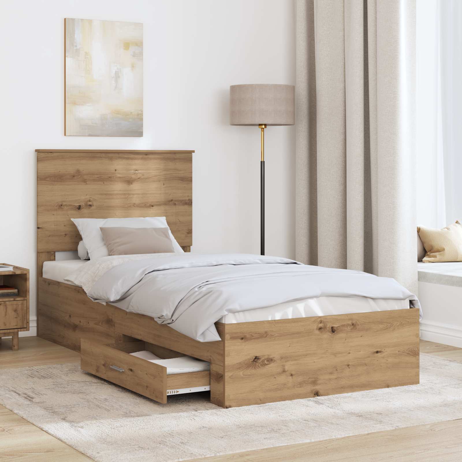 Σκελετός Κρεβατιού Artisan Oak 90 x 190 cm Επεξεργασμένο ξύλο