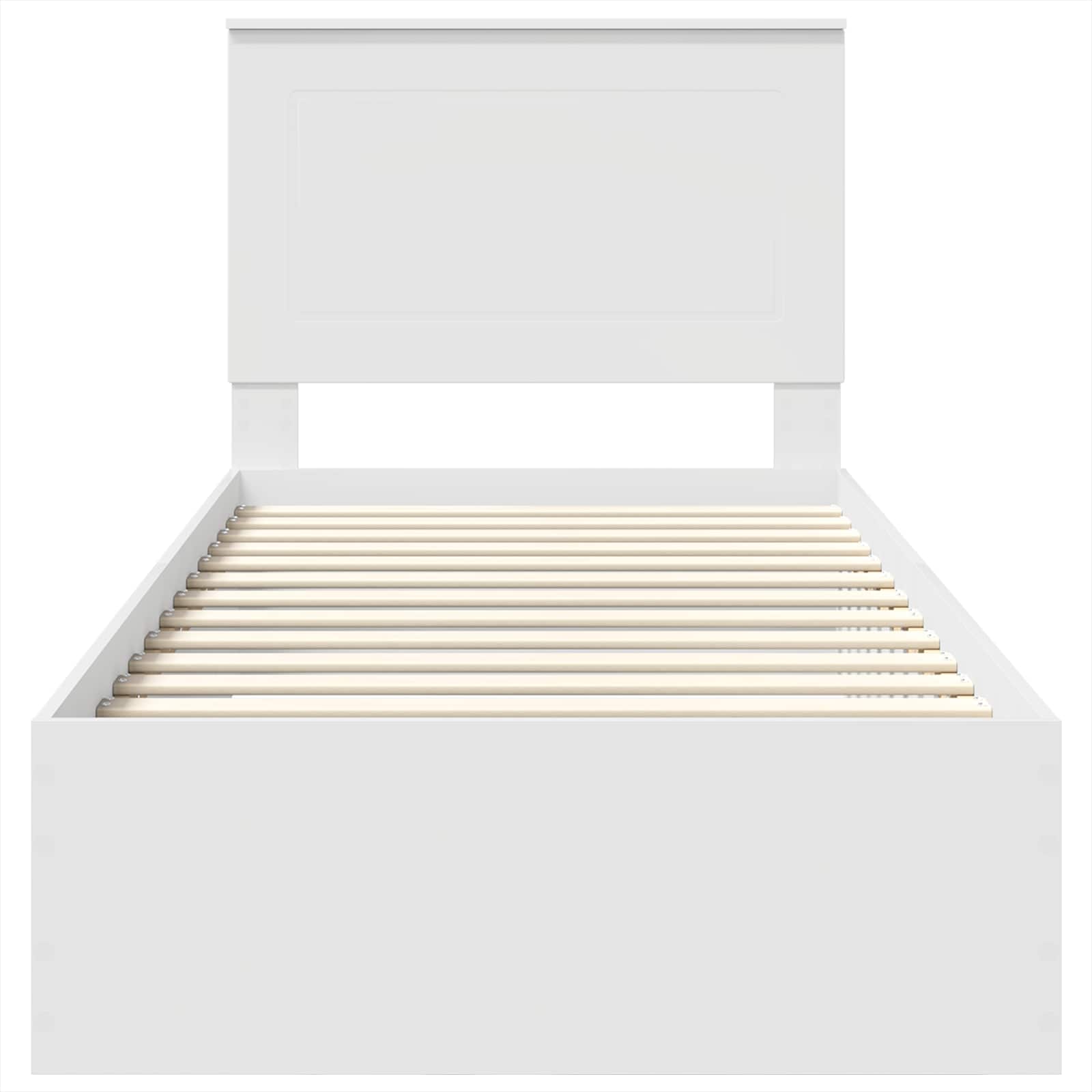 Σκελετός Κρεβατιού με κεφαλάρι Άσπρο και Ασημί 75 x 190 cm