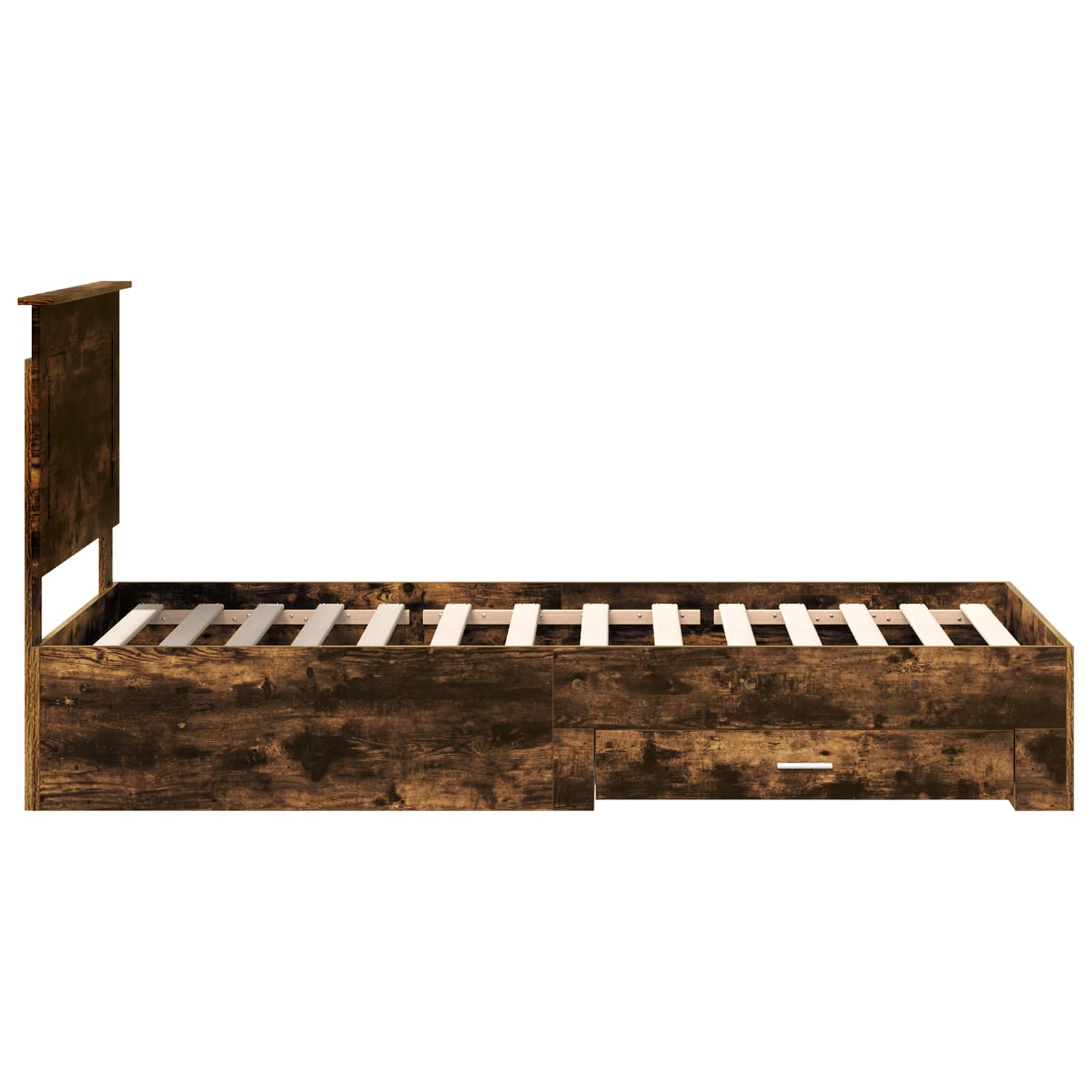 Σκελετός Κρεβατιού Καπνιστό Δρύινο και Ασημί 75 x 190 cm