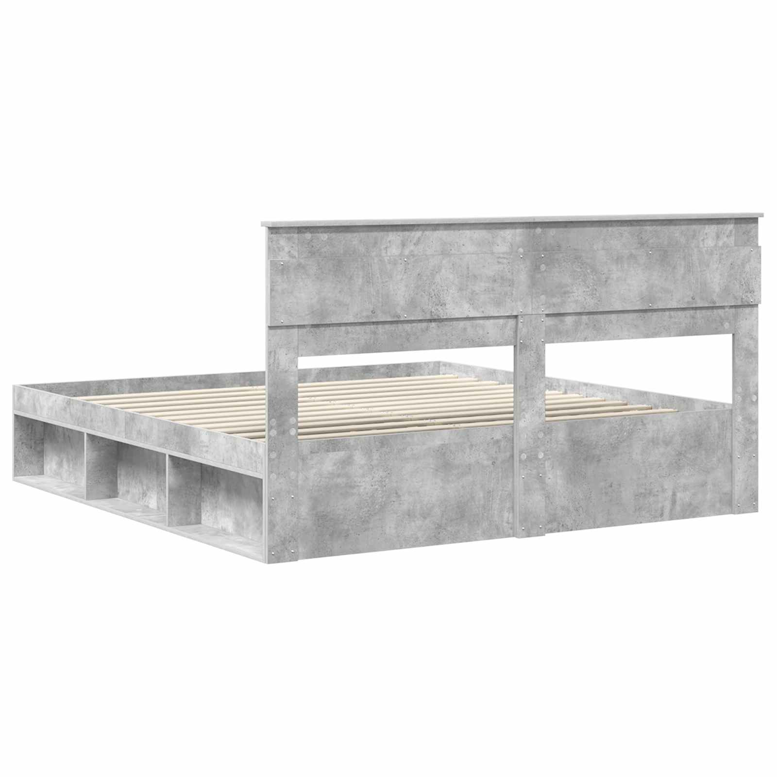 Σκελετός Κρεβατιού Σκυρόδεμα 200 x 200 cm Στερεά ξυλεία πεύκου