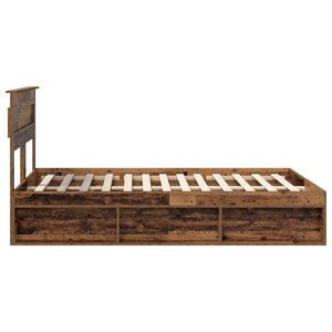 Σκελετός Κρεβατιού Παλιό ξύλο 140 x 190 cm Στερεά ξυλεία πεύκου