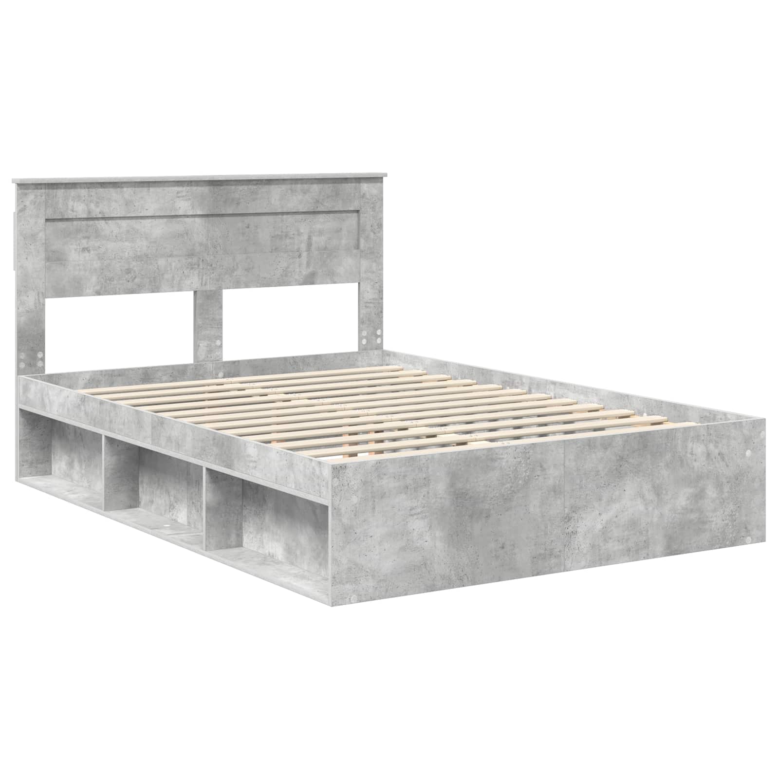 Σκελετός Κρεβατιού Σκυρόδεμα 140 x 200 cm Στερεά ξυλεία πεύκου