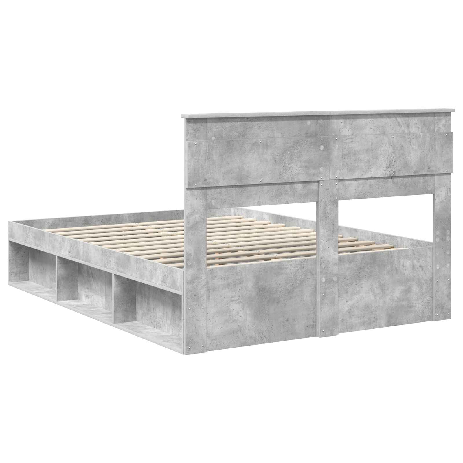 Σκελετός Κρεβατιού Σκυρόδεμα 140 x 200 cm Στερεά ξυλεία πεύκου