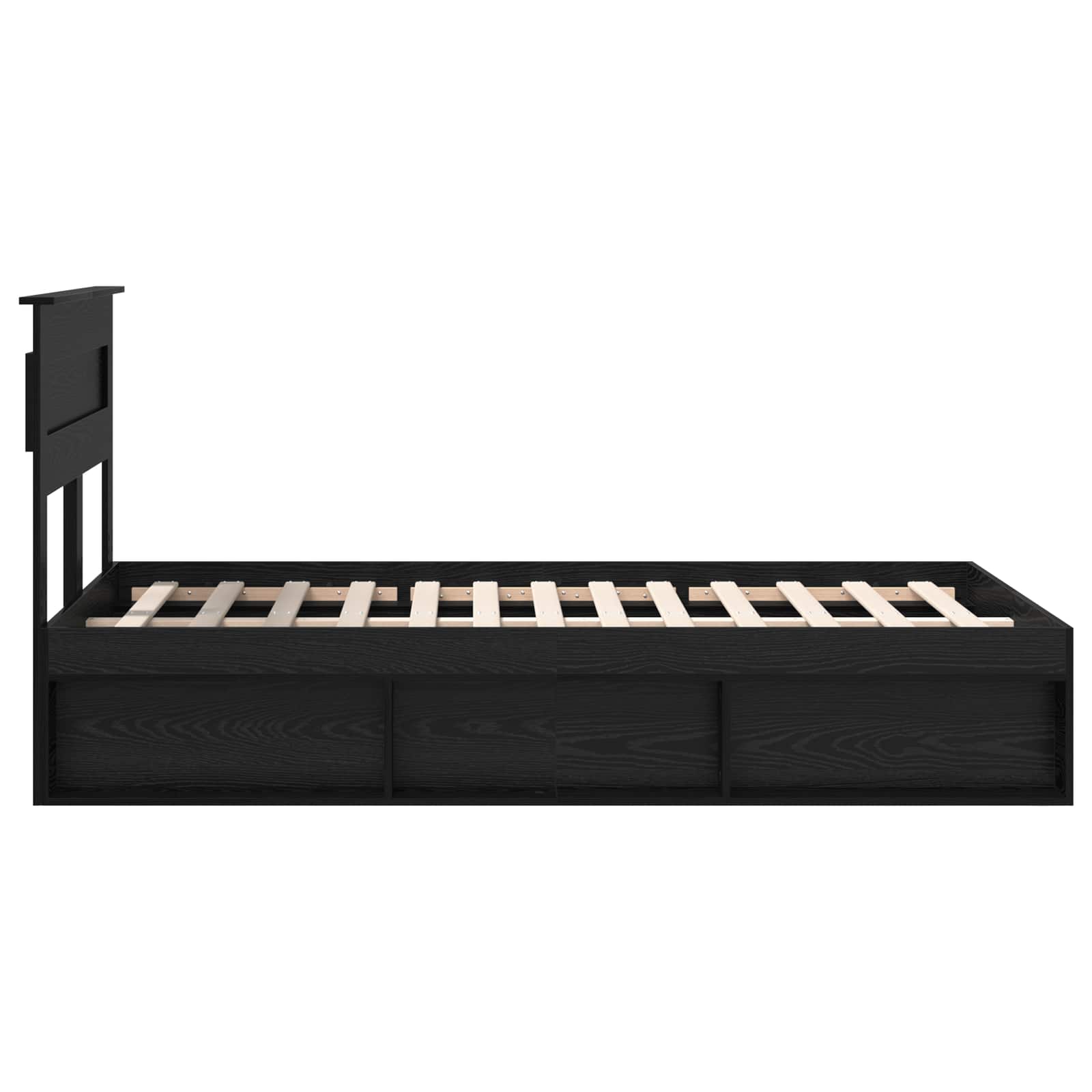 Σκελετός Κρεβατιού Μαύρο 135 x 190 cm Στερεά ξυλεία πεύκου - Pakobazaar