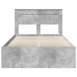 Σκελετός Κρεβατιού Σκυρόδεμα 120 x 190 cm Στερεά ξυλεία πεύκου