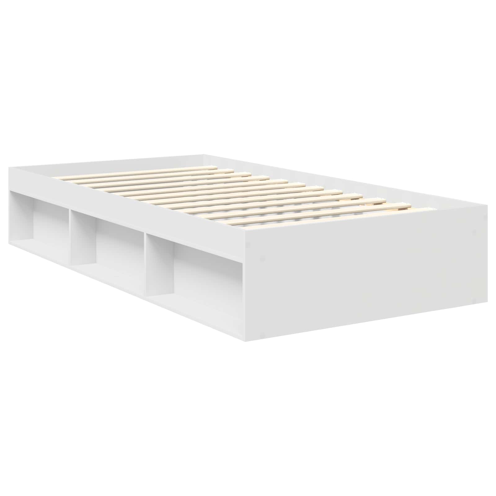 Σκελετός Κρεβατιού Λευκό 100 x 200 cm Στερεά ξυλεία πεύκου - Pakobazaar
