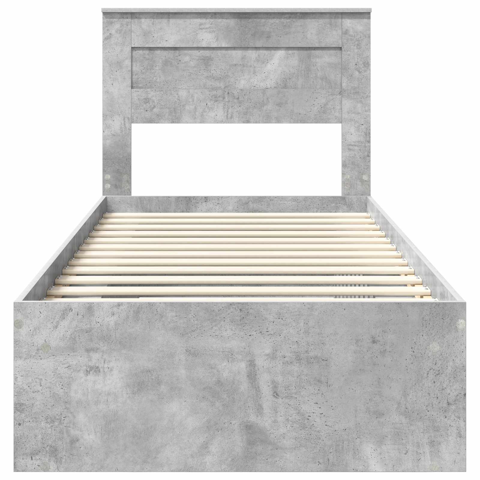 Σκελετός Κρεβατιού Γκρι Μπετόν 75 x 190 cm Στερεά ξυλεία πεύκου