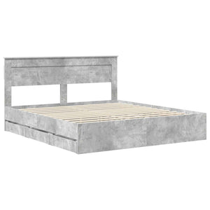 Σκελετός Κρεβατιού Σκυρόδεμα Γκρι 180 x 200 cm Μηχανήματος Ξύλο