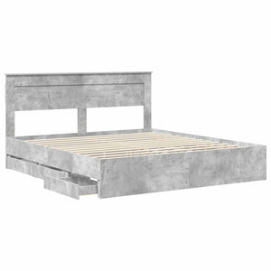 Σκελετός Κρεβατιού Σκυρόδεμα Γκρι 180 x 200 cm Μηχανήματος Ξύλο