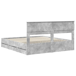 Σκελετός Κρεβατιού Σκυρόδεμα Γκρι 180 x 200 cm Μηχανήματος Ξύλο