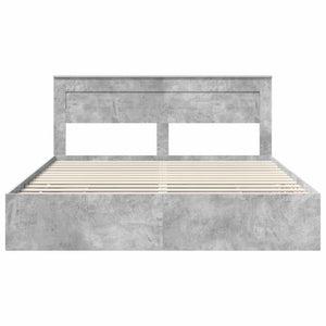 Σκελετός Κρεβατιού Σκυρόδεμα Γκρι 180 x 200 cm Μηχανήματος Ξύλο