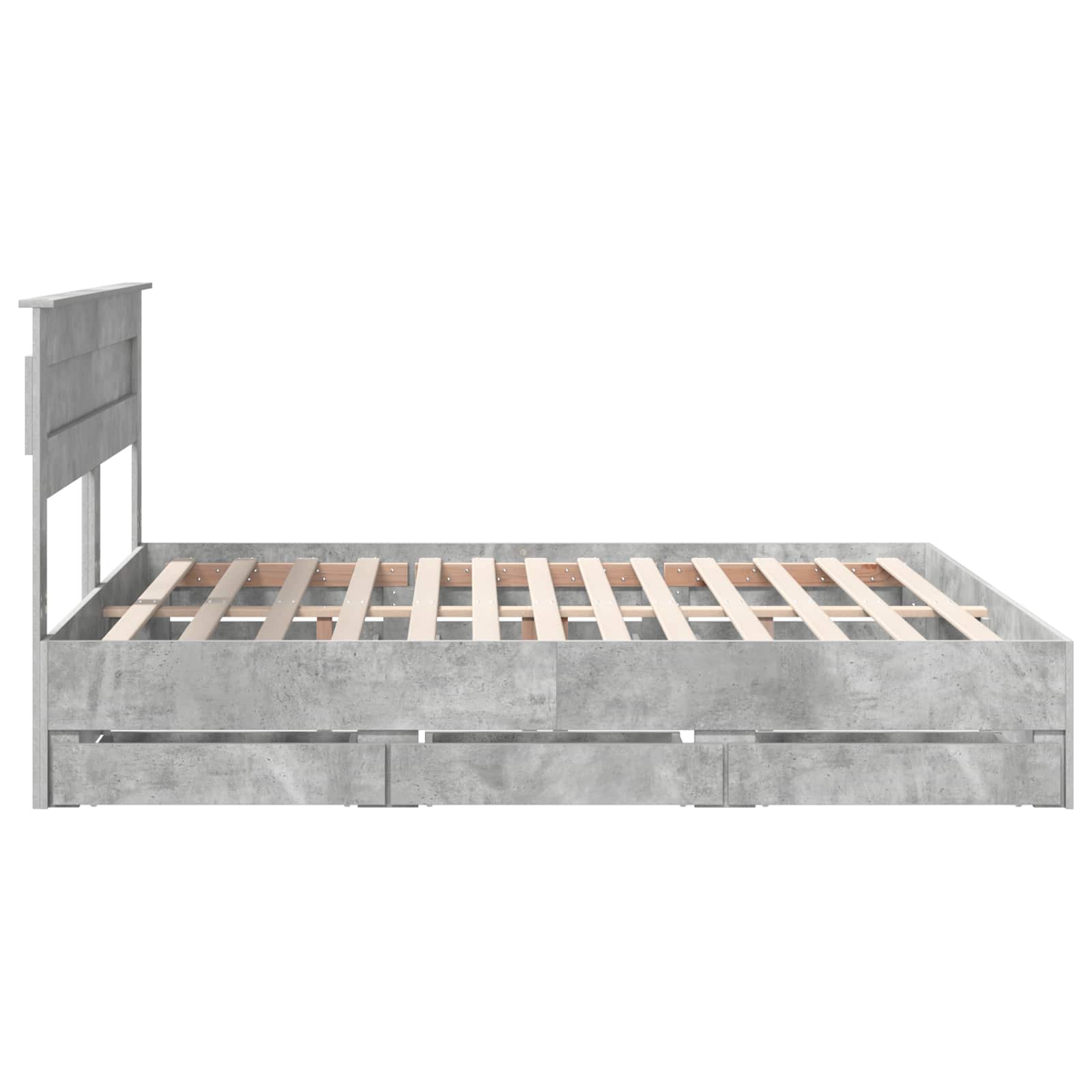 Σκελετός Κρεβατιού Σκυρόδεμα Γκρι 180 x 200 cm Μηχανήματος Ξύλο