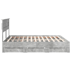 Σκελετός Κρεβατιού Σκυρόδεμα Γκρι 180 x 200 cm Μηχανήματος Ξύλο