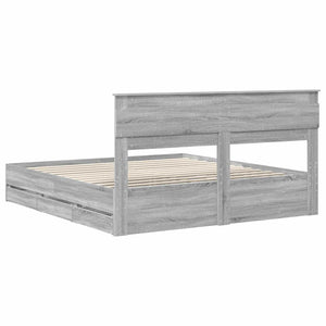 Σκελετός Κρεβατιού Γκρίζο Σονομα 180 x 200 cm Μηχανήματος Ξύλο - Pakobazaar