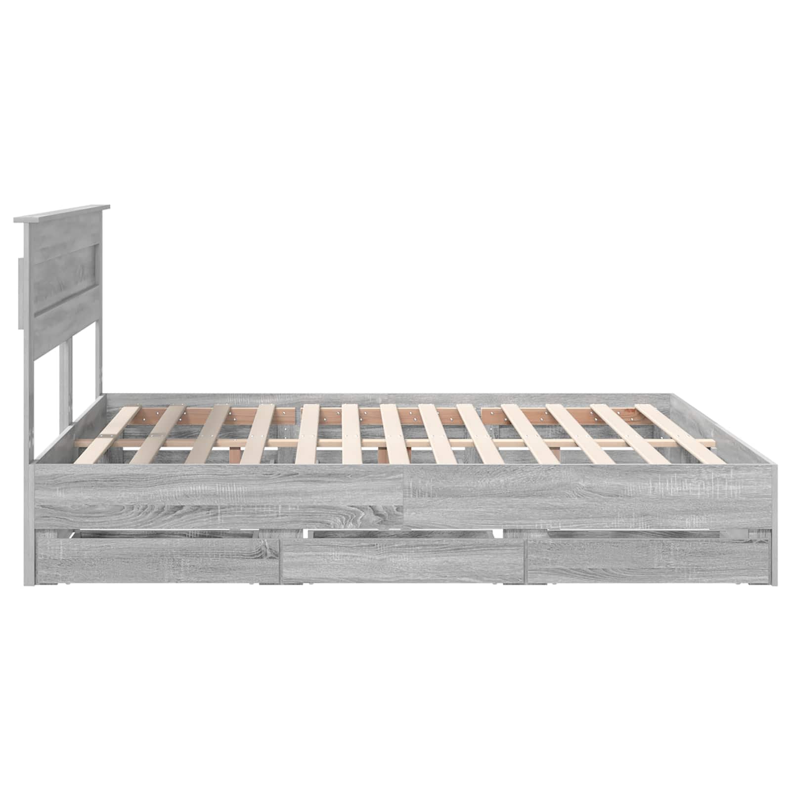 Σκελετός Κρεβατιού Γκρίζο Σονομα 180 x 200 cm Μηχανήματος Ξύλο - Pakobazaar
