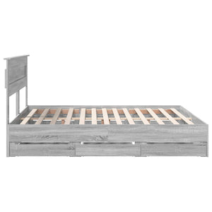 Σκελετός Κρεβατιού Γκρίζο Σονομα 180 x 200 cm Μηχανήματος Ξύλο - Pakobazaar