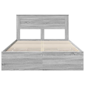 Σκελετός Κρεβατιού Γκρίζο Σονομα 160 x 200 cm Μηχανήματος Ξύλο