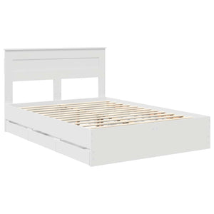Σκελετός Κρεβατιού Λευκό 150 x 200 cm Μηχανήματος Ξύλο