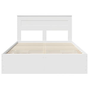 Σκελετός Κρεβατιού Λευκό 150 x 200 cm Μηχανήματος Ξύλο