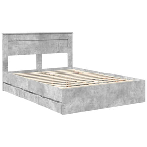 Σκελετός Κρεβατιού Σκυρόδεμα Γκρι 150 x 200 cm Μηχανήματος Ξύλο