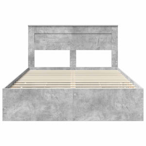 Σκελετός Κρεβατιού Σκυρόδεμα Γκρι 150 x 200 cm Μηχανήματος Ξύλο